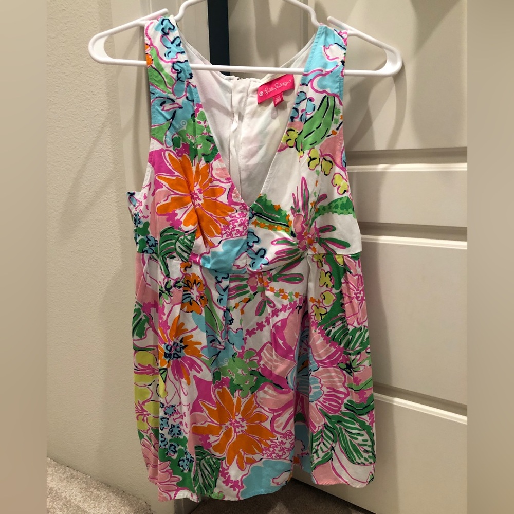 Lilly Pulitzer Floral V-Neck Tank, Size M